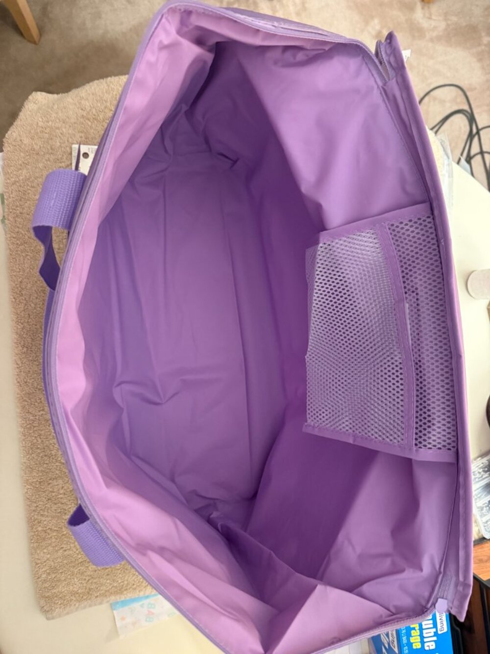 Trader Joe’s Purple Large Reusable Insulated Grocery Cooler Bag Arroyo Pkwy NWT - Picture 4 of 5